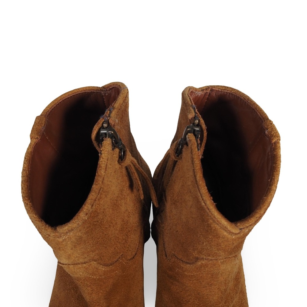Tecovas The Daisy Sienna Suede Womens 8.5B Side Zip Ankle Western Boots Brown - Picture 11 of 11